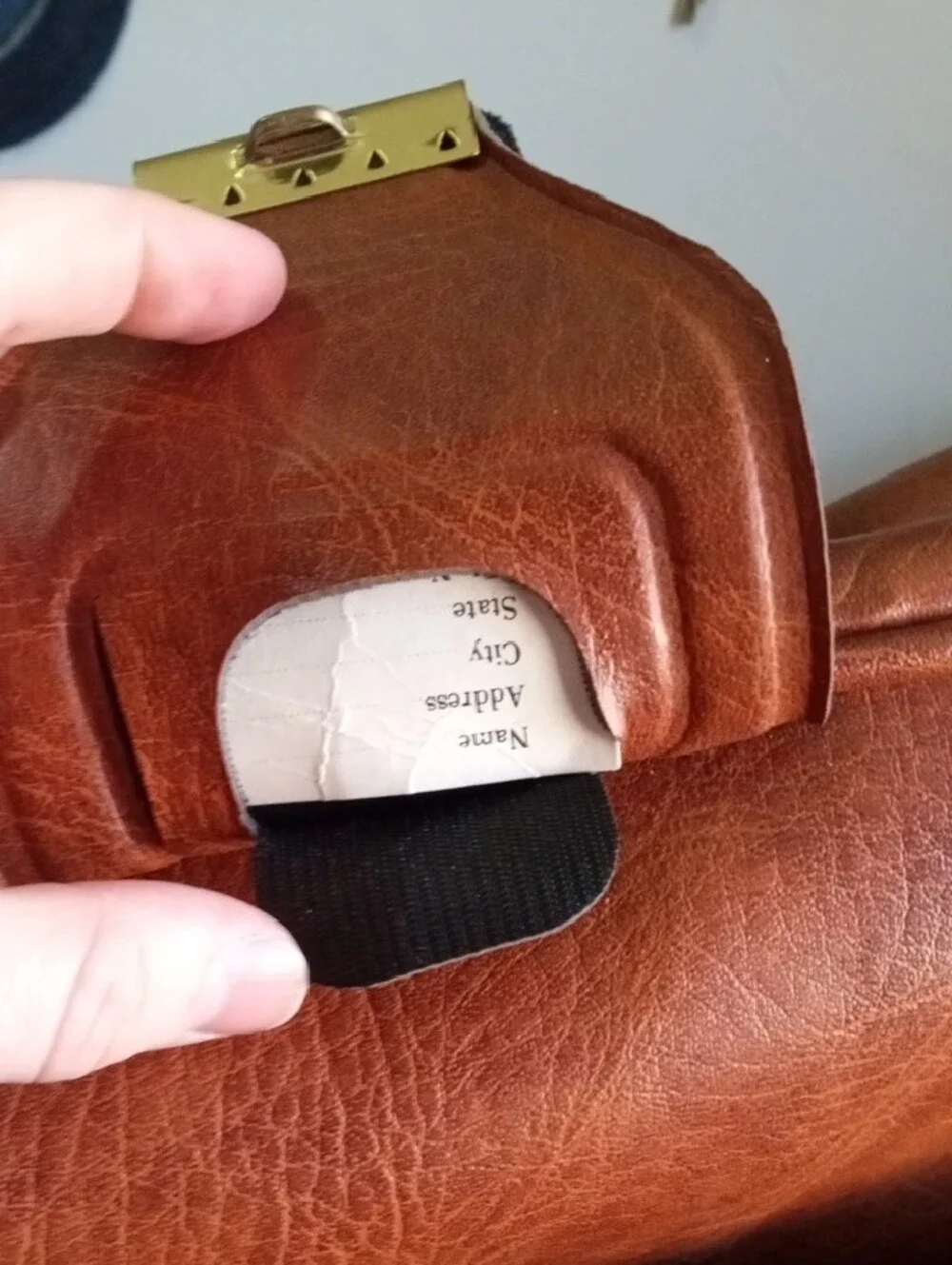 70s Classic Brown Vinyl Carry On Travel Shoulder Laptop Bag